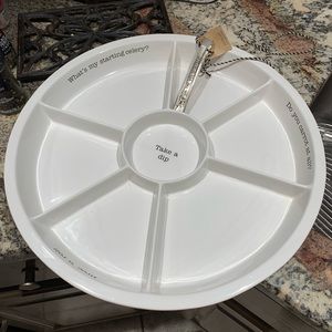 COPY - Mud pie veggie with dip tray and hummus bowl with serving utensils